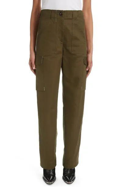 Rabanne Khaki Cargo Pocket Trousers In P303 Kaki