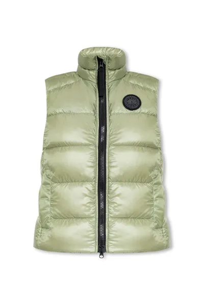 Canada Goose Logo Patch Padded Gilet In Green