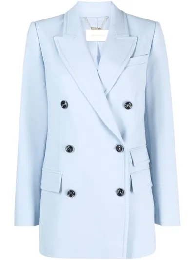 Zimmermann Lyrical Pocket Double-breasted Blazer In Blue