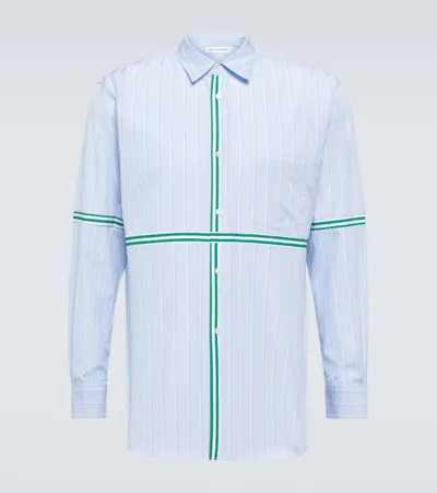 Comme Des Garçons Shirt Striped Cotton Shirt In Blue