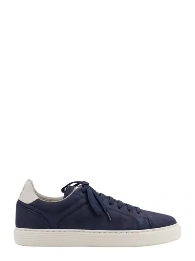 Brunello Cucinelli Suede Sneakers In Blue