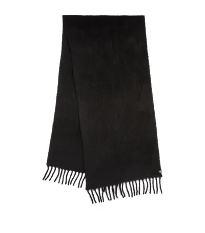 Canada Goose Fringed Alpaca-blend Scarf In Black