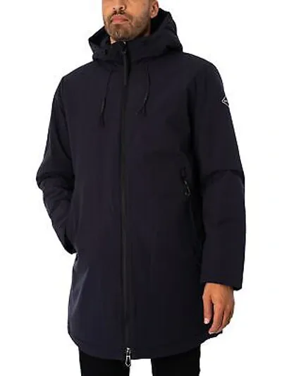 Pre-owned Replay Herren Parka-jacke Mit Logo Am Ärmel, Blau