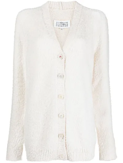 Maison Margiela Cotton Blend Cardigan In White