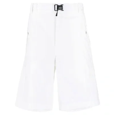 C.p. Company Logo-print Belted-waist Shorts In White