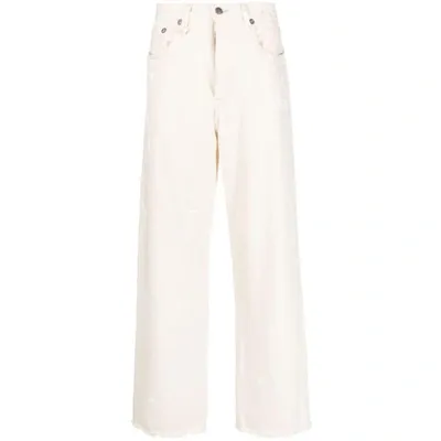 R13 D'arcy Paint-splatter Loose Jeans In Neutrals