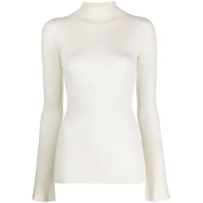 Sa Su Phi Slim-cut Ribbed-knit Jumper In Neutrals