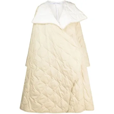 Niccolò Pasqualetti Asymmetric Diamond-quilted Coat In Neutrals