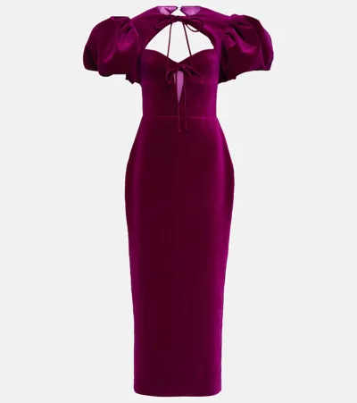 Rasario Cutout Velvet Midi Dress In Purple