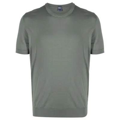 Fedeli Crew-neck Cotton T-shirt In Green