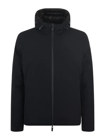 Rrd Reversible Down Jacket In Nero/verde Scuro