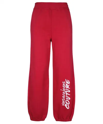 Versace Jeans Couture Logo Print Sweatpants In Pink