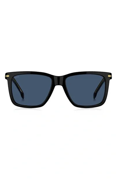 Hugo Boss 55mm Square Sunglasses In Black Blue