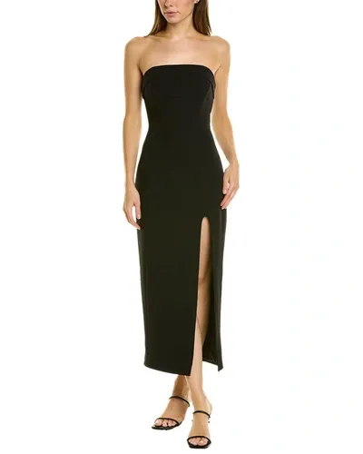 Nicholas Blane Reverse Halter Midi Dress In Black