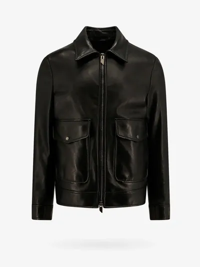 Salvatore Santoro Leather Jacket In Black