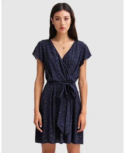 Belle & Bloom I'm The Star Wrap Dress - Navy In Blue