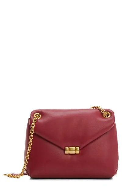 Mango Chain Strap Faux Leather Shoulder Bag In Burgundy