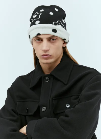 Kenzo Stamp Wool Beanie Hat In Black