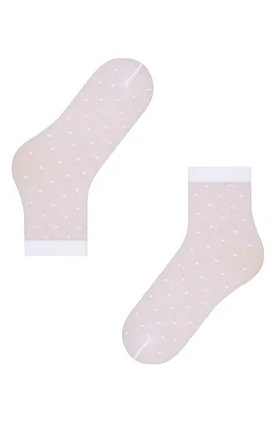 Falke Sheer Dot Ankle Socks In White