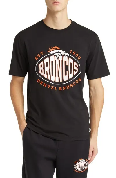 Hugo Boss Boss X Nfl Stretch-cotton T-shirt With Collaborative Branding In Broncos