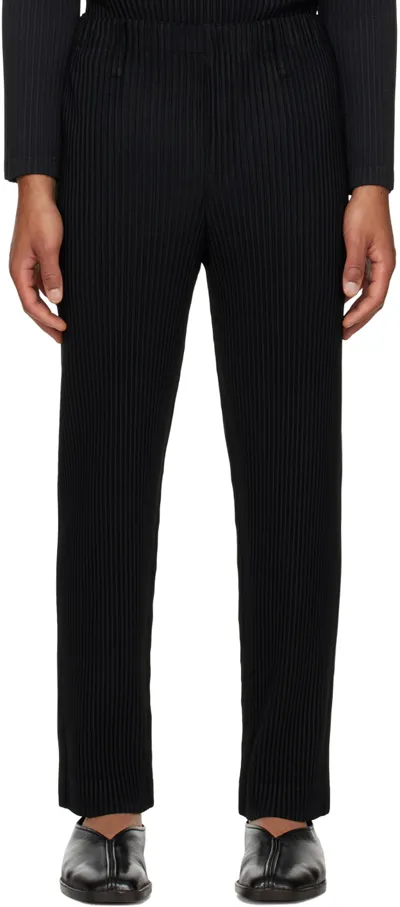 Issey Miyake Black Basics Trousers In 15-black