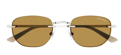 Montblanc Oval Frame Sunglasses In Multi