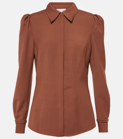 Gabriela Hearst Talbot Wool Shirt In Cognac