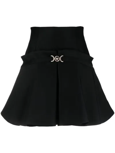 Versace Flared Mini Skirt In Black  