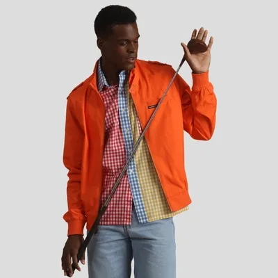 Members Only Men's Classic Iconic Racer Jacket (slim Fit) In Orange