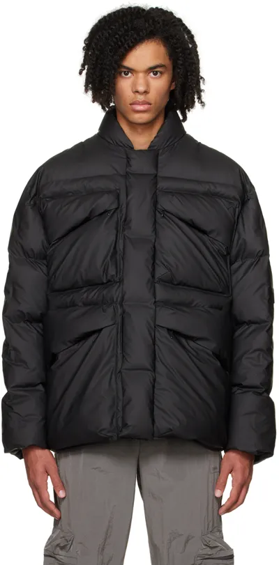 Rains Harbin Puffer Bomber In Black