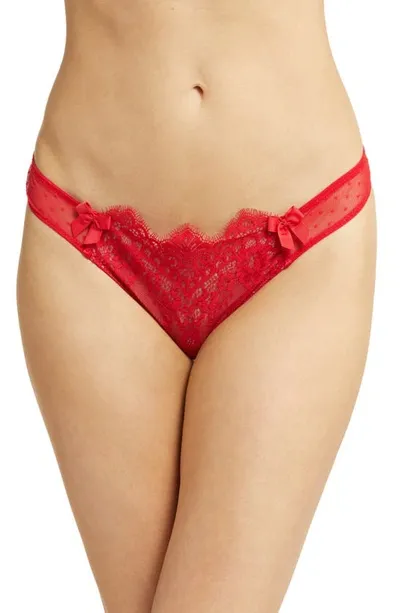 Hunkemoller Marilee Lace Thong In Tango Red