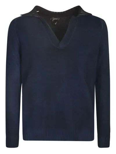 Avant Toi V-neck Sweater In Blue