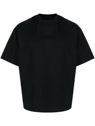 Neil Barrett Crew-neck Cotton T-shirt In Nero