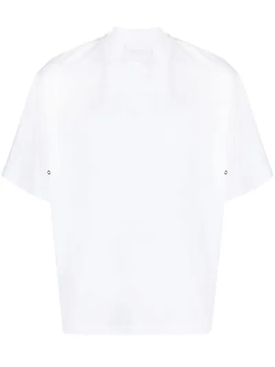 Neil Barrett Logo-appliqué Eyelet-detail T-shirt In White