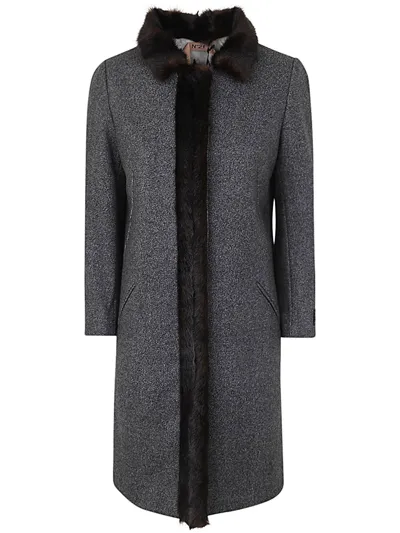 N°21 Faux-shearling Midi Coat In Grey