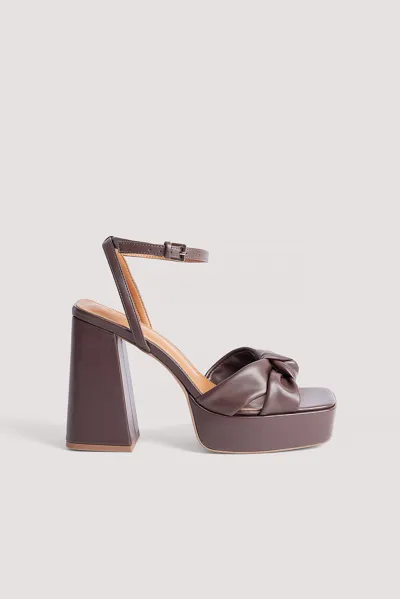 Na-kd Knotted Plateau High Heels In Brown