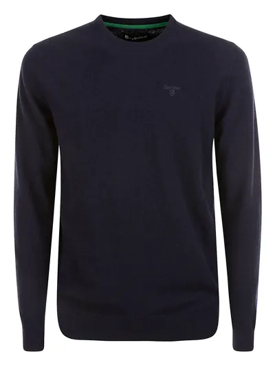 Barbour Logo-embroidered Wool Sweater In Blue