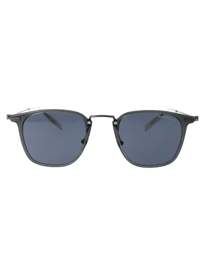 Montblanc Mb0295s Sunglasses In 003 Grey Ruthenium Blue