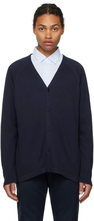 Nanamica Navy Raglan Cardigan In N Navy