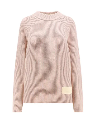 Ami Alexandre Mattiussi Ami Crewneck Knitted Jumper In Pink