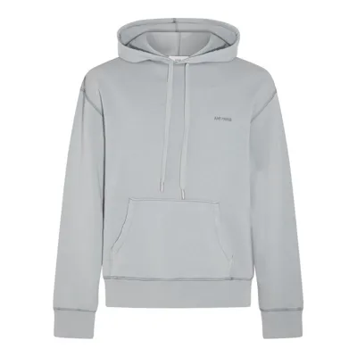 Ami Alexandre Mattiussi Ami Logo Embroidered Drawstring Hoodie In Blue