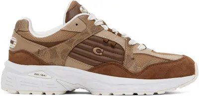 Coach Taupe C301 Sneakers In Brown