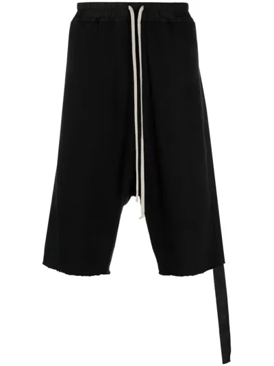 Rick Owens Drkshdw Drawstring Pods Bermuda Shorts In Nero