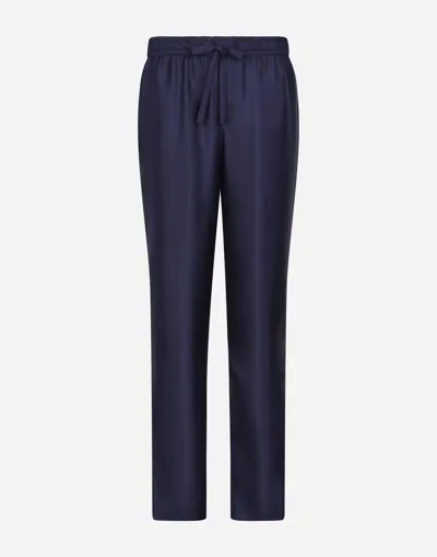 Dolce & Gabbana Silk Jogging Pants With Dg Embroidered Patch