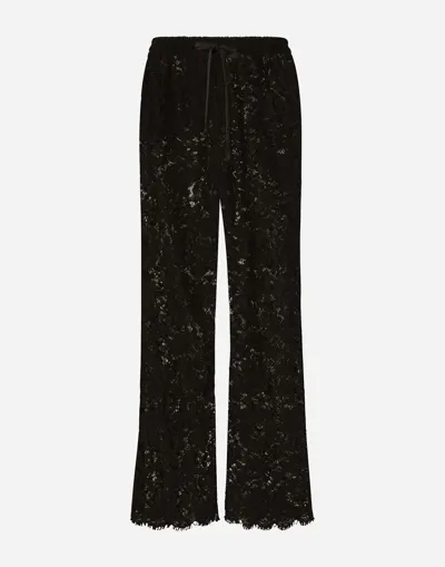 Dolce & Gabbana Cordonetto Lace Jogging Pants In Multi