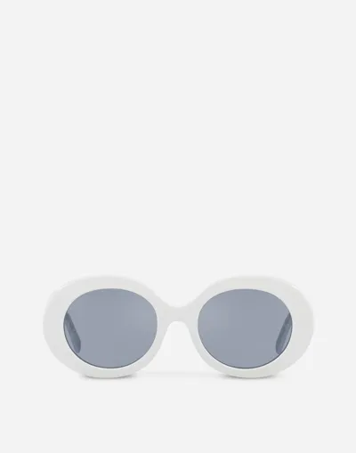 Dolce & Gabbana Dg Logo Sunglasses In White