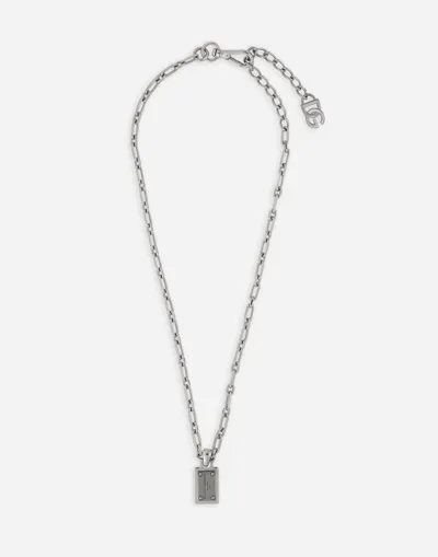 Dolce & Gabbana Necklace With Dolce&gabbana Logo Tag In Metallic