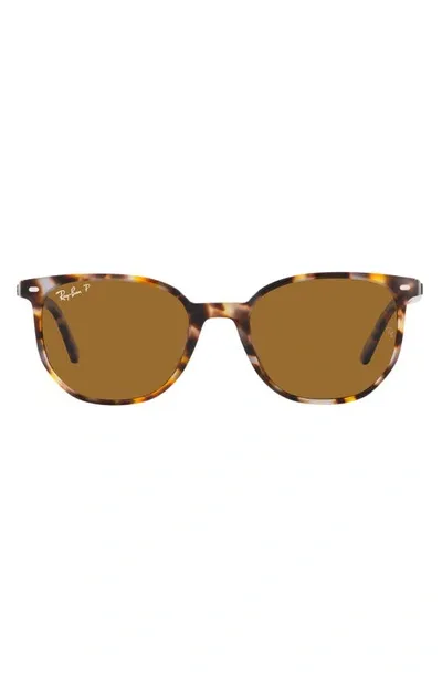 Ray Ban Elliot 54mm Polarized Square Sunglasses In Brown