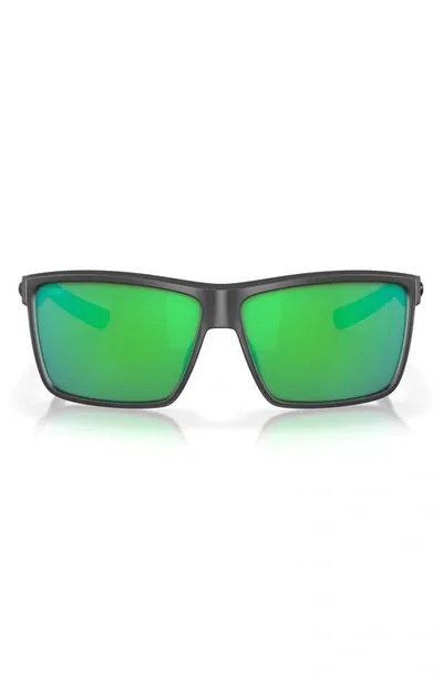 Costa Del Mar Rinconcito 60mm Polarized Rectangular Sunglasses In Green