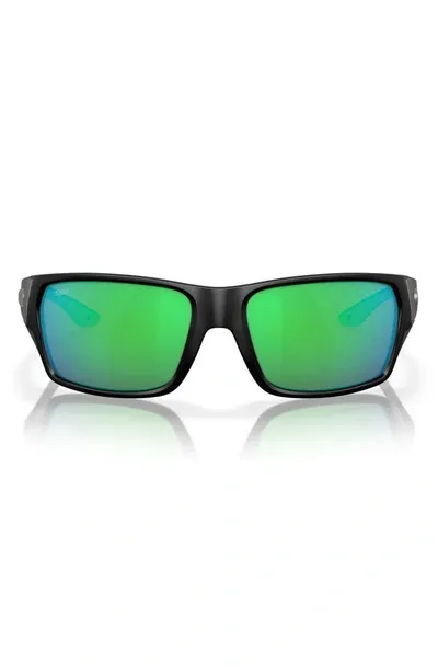 Costa Del Mar Tailfin 57mm Polarized Rectangular Sunglasses In Green